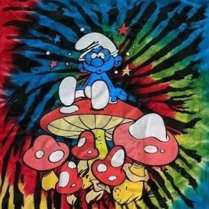 Smurfs Tie Dye Vintage Feel T Shirt Mushrooms